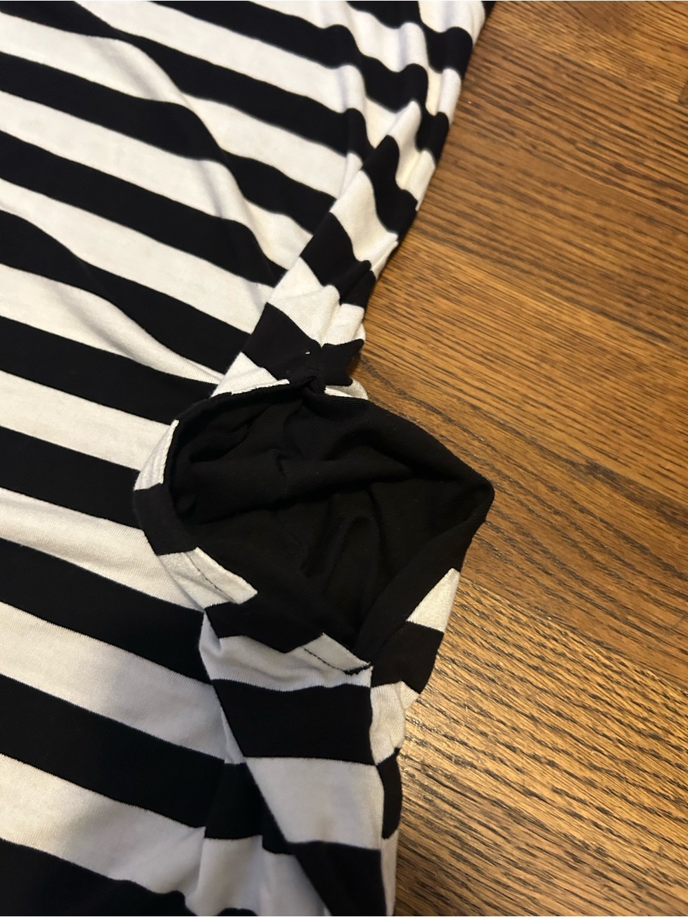 Striped Black & White Sleeveless Mini Dress - Picture 5 of 10